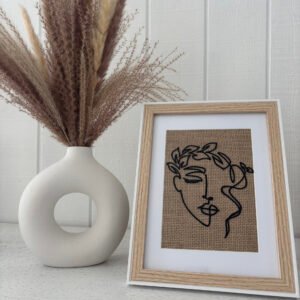 Visage abstrait - Bois & Blanc