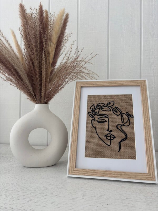 Visage abstrait - Bois & Blanc